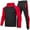 Red, variant on Men's Tracksuit 2 Piece Fall Winter Casual Patchwork Jogger Sport Gym Pockets Sweatsuit Cozy Long Sleeve Hoodies and Sweatpant Set Yellow S