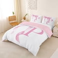 thumbnail image 3 of Erosebridal Girls Pink Bow Duvet Cover Set, P Letter Bedding Full, Princess Style Bedroom Decor, Pink Reversible 3 Pieces, 1 Duvet Cover and 2 Pillowcases (No Comforter), 3 of 6