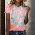 thumbnail image 2 of SWPZC Women's Tie Dye Graphic Tees Casual Short Sleeve Crewneck Tshirt Blouse Summer Dressy Comfy Loose Fit Tunic Cute Tops Woman Shirts Short Sleeve Long Sleeve T Shirts Women, 2 of 5