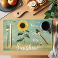 thumbnail image 2 of Sunflowers Placemats Set of 6, Botanical Ombre Flowers You Are My Sunshine Placemats for Dining Table, Place Mats for Kitchen Tabletop, Waterproof Wipeable Dining Table Mats Set, 2 of 9