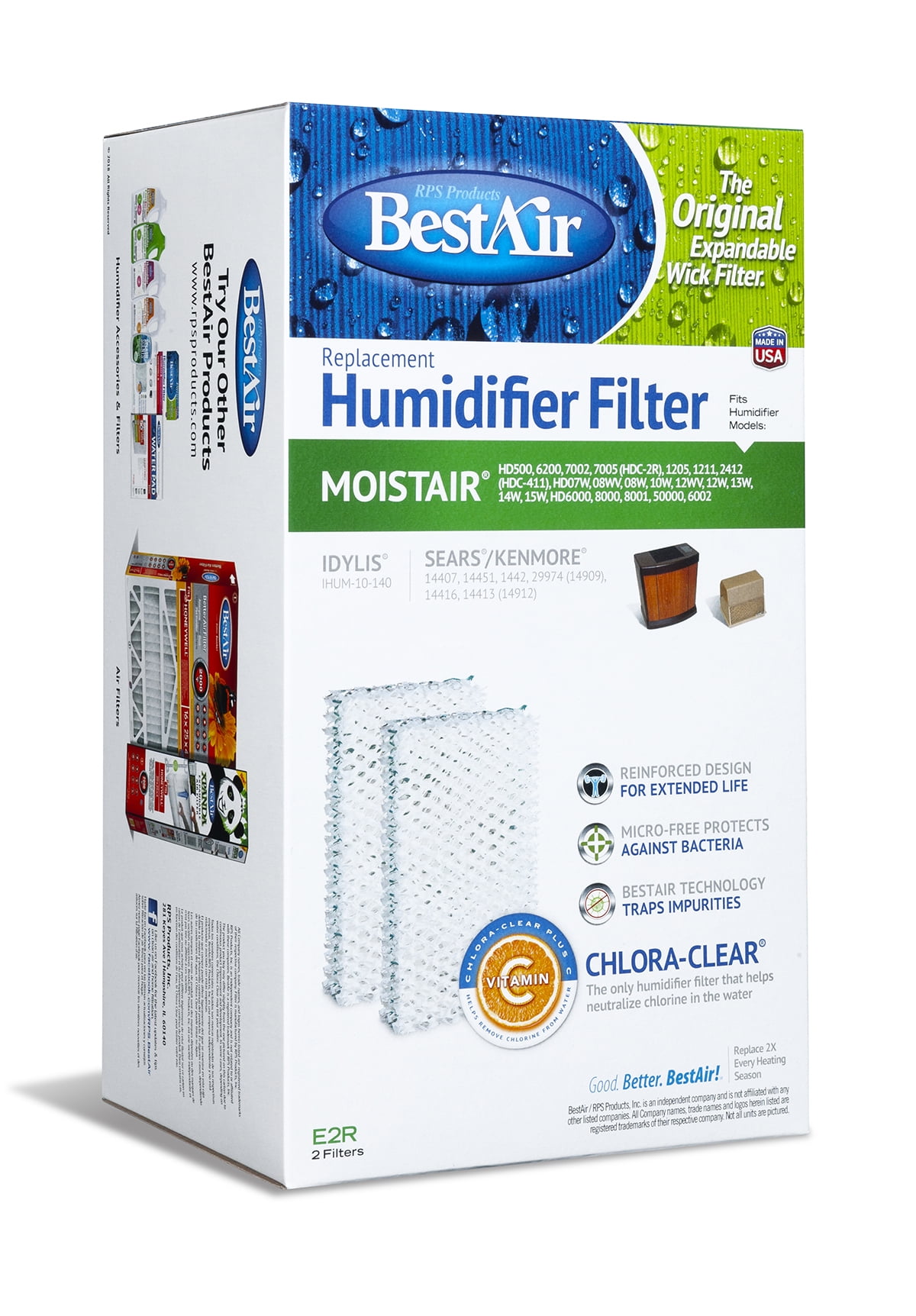 BestAir E2R Humidifier Replacement Wick Humidifier Filter for Emerson