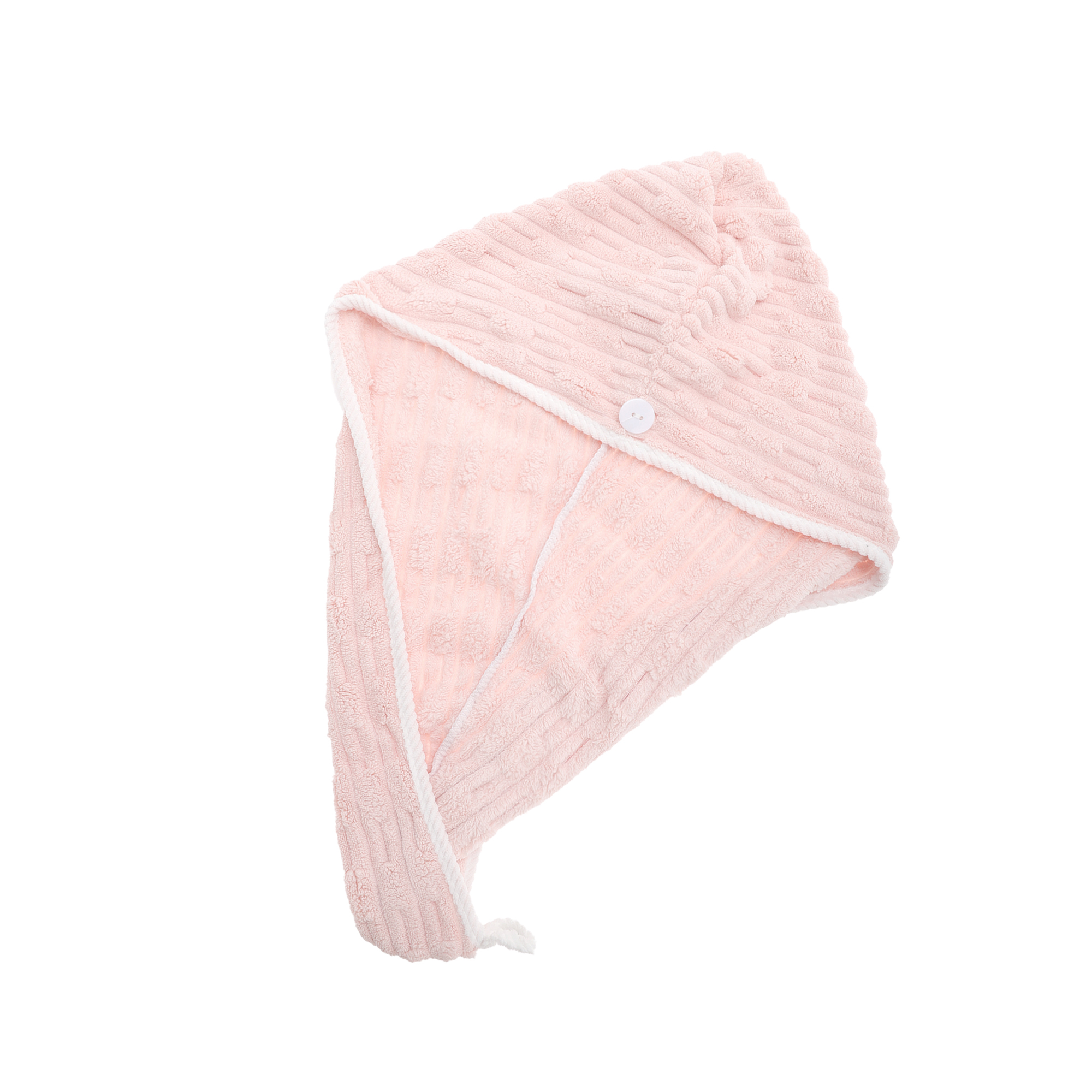 Unique Bargains 1pc Classic Water-absorbent Coral Fleece Hair Towel 24.02"x 9.65" Pink