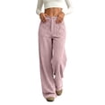 thumbnail image 6 of Hsovts Women Drawstring Wide Leg Casual Sweatpants, High Rise Relaxed Fit Soft Loungewear Trousers, Fashion Everyday Pants With Convenient Side Pockets Pink S, 6 of 6