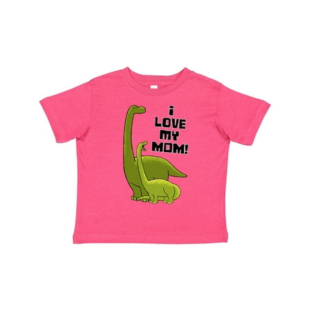 

Inktastic I Love My Mom with Baby and Mommy Brontosaurus Gift Toddler Boy or Toddler Girl T-Shirt