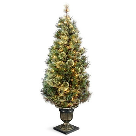 National Tree Pre-Lit 5' Wispy Willow Grande Entrance Artificial Christmas Tree with 100 Clear Lights