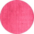 thumbnail image 1 of Ahgly Company Indoor Round Abstract Pink Contemporary Area Rugs, 7' Round, 1 of 4