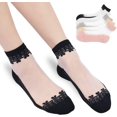 thumbnail image 1 of HAHDAXIA Femmes 6 Paires Ultramince Dentelle Élastique Chaussettes Courtes, 1 of 6