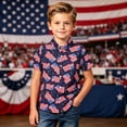 thumbnail image 2 of FINALGANG Boys 4th Of July Shirts American Flag Patriotic Shirt Usa Independence Day Shirt Casual Button Down Shirts For Kids Boys Red White And Blue Tops 7-8 Years, 2 of 6