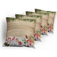 thumbnail image 5 of Ambesonne Christmas Throw Pillow Cover 4 Pack, Pine Wood Planks Snow, 16", Multicolor, 5 of 7
