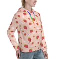 thumbnail image 6 of Daiia Strawberries Pattern Women's Fashion Hoodies & Sweatshirts with Kangaroo Pocket Hooded Sweatshirt with Eye-catching Drawstrings-XX-Large, 6 of 7