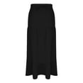 thumbnail image 5 of cocolona Maxi Skirts for Women Summer Casual Elastic Waist Drawstring Side Slit Long Skirts Beach Vacation A Line Flowy Skirts Black XL, 5 of 6
