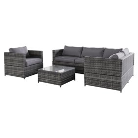 Coral Coast South Isle All Weather Wicker Natural 6 Piece Outdoor Conversation Set With Beige Cushions Walmart Com Walmart Com
