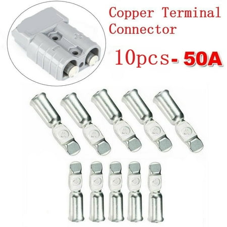 

10Pcs For Anderson Plug Contacts Pins Lugs Terminals For 50 Amp Connectors 12Awg