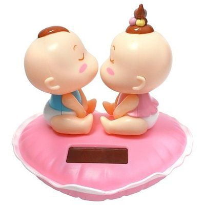 Bobble Head Car Solar Powered Bobble Head Kissing Boy And Girl Home Decoration Car Decoration KT00018 ()