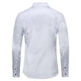 thumbnail image 4 of Camisa formal ajustada de manga larga brillante a la moda informal para hombre, 4 of 4