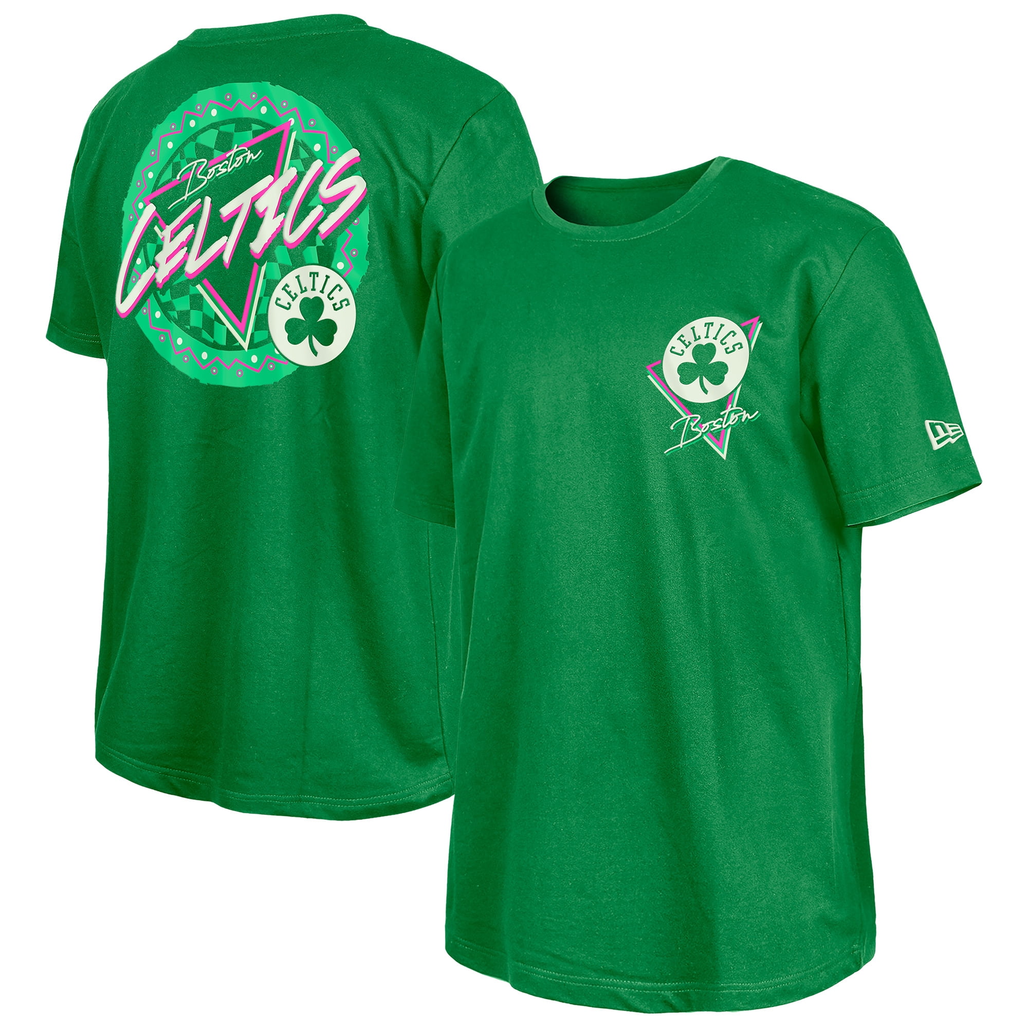 -New Era Green Boston Celtics Glow-in-the-Dark T-Shirt