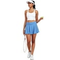 thumbnail image 7 of Cadmus Women's 2-in-1 High Waisted Pleated Skort with Pockets- Flowy A-Line Tennis Golf Skirt with Built-in Shorts,Blue,L, 7 of 7
