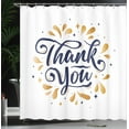 thumbnail image 3 of Ambesonne Thanksgiving Shower Curtain, Thank You Lettering, 69"Wx84"L, White Navy Blue Apricot, 3 of 4