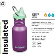 Klean Kanteen Kid Classic Narrow 12oz Stainless Steel Water Botle with Sippy Cap - Sparkling Grape