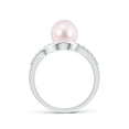 thumbnail image 2 of Angara Solitaire Japanese Akoya Cultured Pearl Bypass Ring with Diamonds in 14K White Gold for Women | June Birthstone Jewelry for Her, 2 of 8