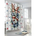 thumbnail image 3 of Patriotic Butterfly 4th of July Shower Curtain, Farmouse Red Blue Stars Bathroom Decor Curtains Set with Hooks, Waterproof Fabric Home Accessories， Stall 36 X 72 Inch, 3 of 6