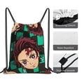 thumbnail image 5 of Demon Slayer Drawstring Backpack Simple Sports Gym Bag Draw String Bags Casual Rucksack, 5 of 9