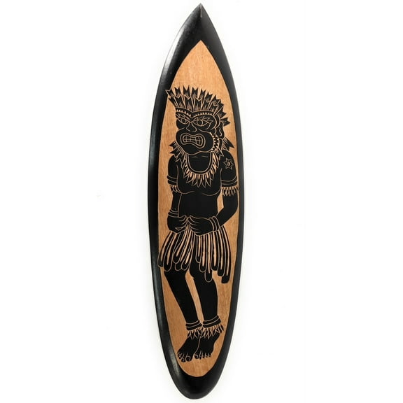 Wooden Surfboard w/ Tiki Dancer 32" - Hawaii Decor | #erb26008