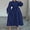 Navy Blue, variant on Women Lime Green Belted Midi Shirt Dress Turn Collar Puff Sleeve Spring Summer Plus Size Gown