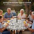 thumbnail image 3 of Round Outdoor Tablecloth with Umbrella Hole and Zipper, Sage Green Leaf Tablecloth with Elastic Waterproof, Retro Farmhouse Plant Floral Branch Patio Table Covers for 36" - 44" Picnic Pool Tables, 3 of 9