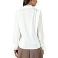 thumbnail image 3 of Women Long Sleeve Button Down Shirts Casual Chiffon Blouses Collared Work Tops 2025 S White, 3 of 6