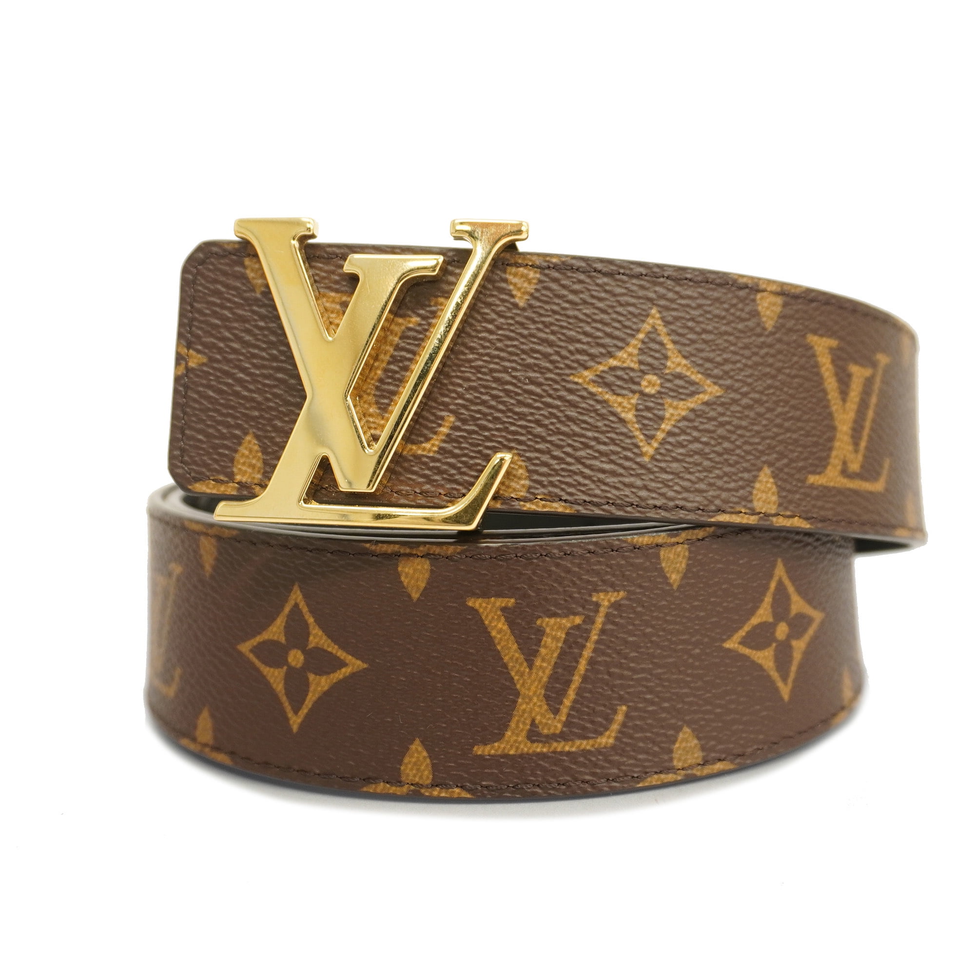 Authenticated Used Auth Louis Vuitton Monogram Belt Sunture LV Initial  M0566 Men,Women,Unisex 