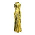 thumbnail image 2 of Yuemengxuan Women Elegant Dress, Tie-dyed Printed Pattern Sleeveless Hollow Out One-piece, 2 of 7