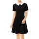 thumbnail image 1 of Dde San Patricio Casual PaMujer, Cuello Peter Pan, Mangas Cortas, Vestido De Punto Acampanado Por EnciDe RodilNegro M, 1 of 7