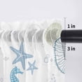 thumbnail image 5 of Coastal Blue Valance Curtains for Kitchen/Living Room/Bathroom/Bedroom Window, Rod Pocket Small Topper Half Short Window Curtains Voile Sheer Scarf, Ocean Coral Starfish Jellyfish Seahorse 54"x18", 5 of 8