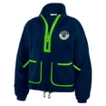 thumbnail image 2 of Women's WEAR by Erin Andrews College Navy Seattle Seahawks Polar Fleece Half-Zip Jacket, 2 of 5