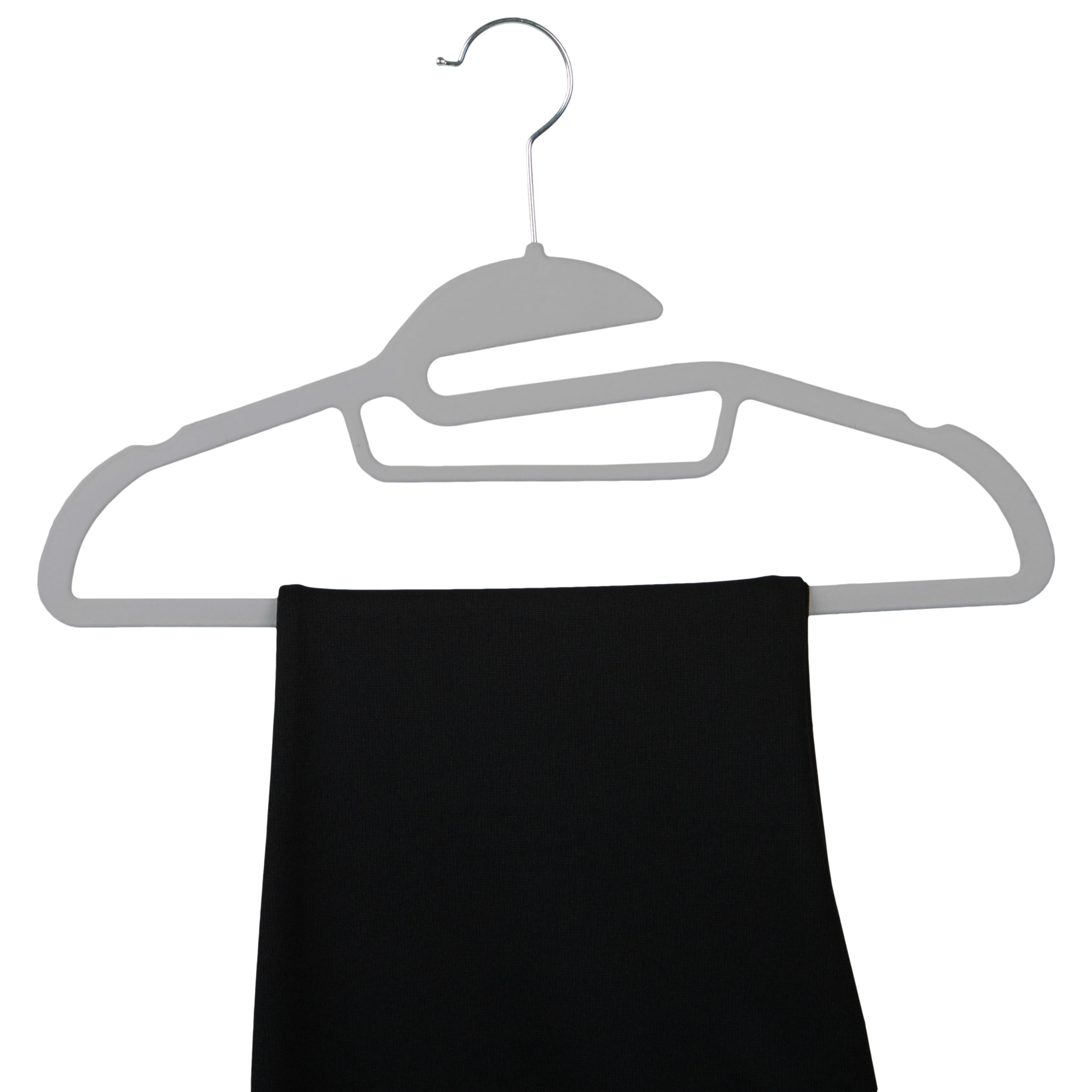 Simplify 24 Pack Ultimate Velvet Shirt Hanger in Grey