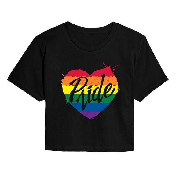 Instant Message - Pride Heart Cropped Graphic T-Shirt