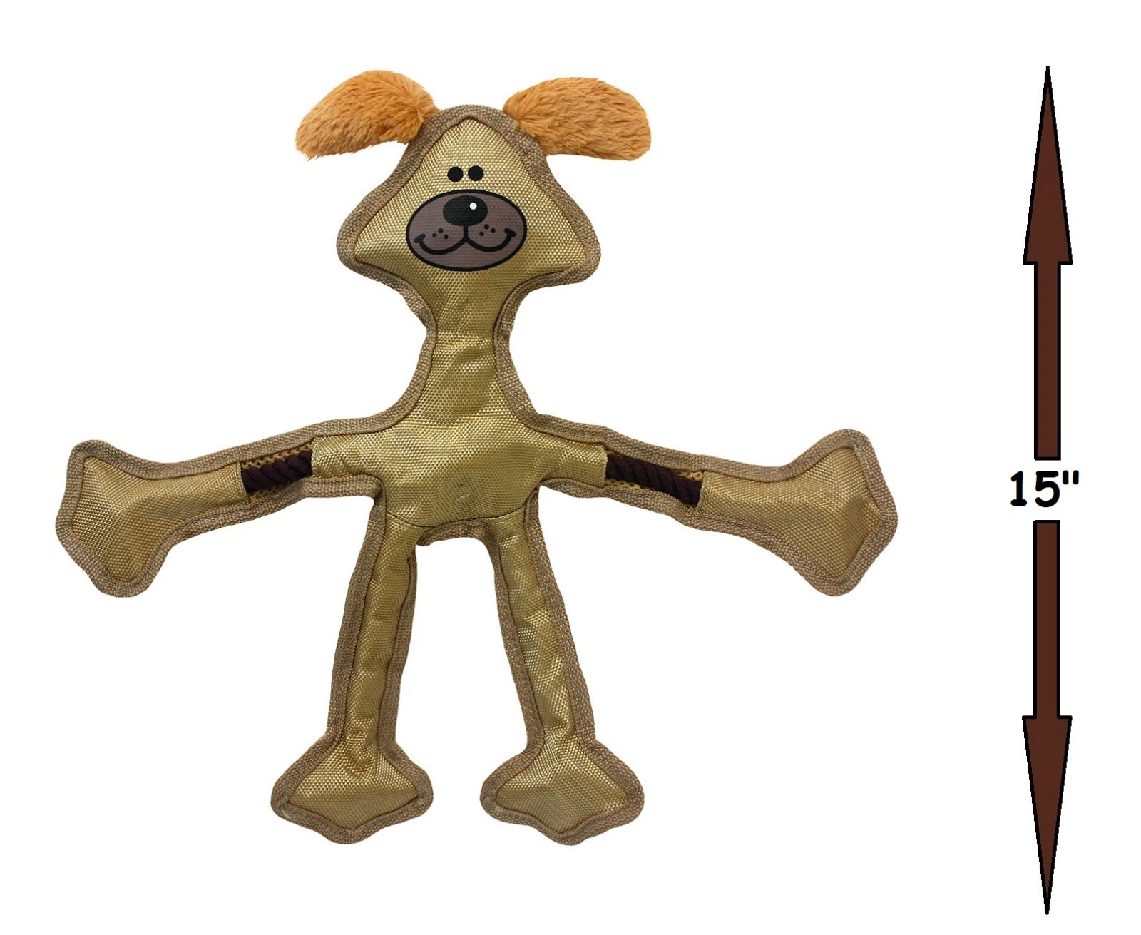 Durable Dog Toys Nylon with Rope Skeleton and Squeaker 15" Long Cute Animals (Full Set - All 6 Toys)