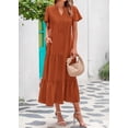 thumbnail image 3 of Vestido de verano KIRUNDO 2025, manga corta, cuello en V, maxi, 3 of 9