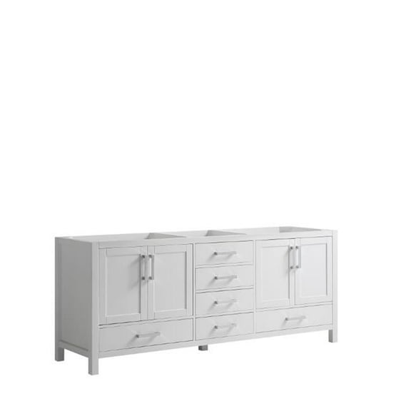 80 in. Jacques Vanity with Cabinet, White