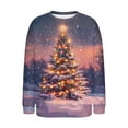 thumbnail image 4 of Womens Christmas Tree Outfits Graphic Pullovers Christmas Printed Shirts Shining Star Sweatshirt Santa Claus Garments Festival Fashion Blouses Clothing, 4 of 5