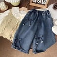 thumbnail image 3 of Coerni Girls Casual Jean Shorts Trendy High Waisted Stretchy Denim Shorts Summer Y2k Knee Length Casual Jorts Cowgirl Workwear, 3 of 5