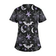 thumbnail image 5 of Stamzod Halloween Costume Scrub for Women Cross V Neck Short Sleeve Mock Wrap Top with 2 Pocket Funny Print Slim Fit Comfy Shirt Graphic Tees, 5 of 5