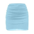 thumbnail image 5 of QHFBli Women's Bodycon Mini Skirt Ruched Mesh Stretchy Tight Sexy Skirt with Streetwear Style, 5 of 5