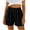 Black—Womens Shorts Summer Casual, variant on Linen Shorts for Women 5 Inch Inseam Drawstring Casual Shorts Lightweight Elastic Waisted Ruched Shorts Summer Beach Resort Wear Black S