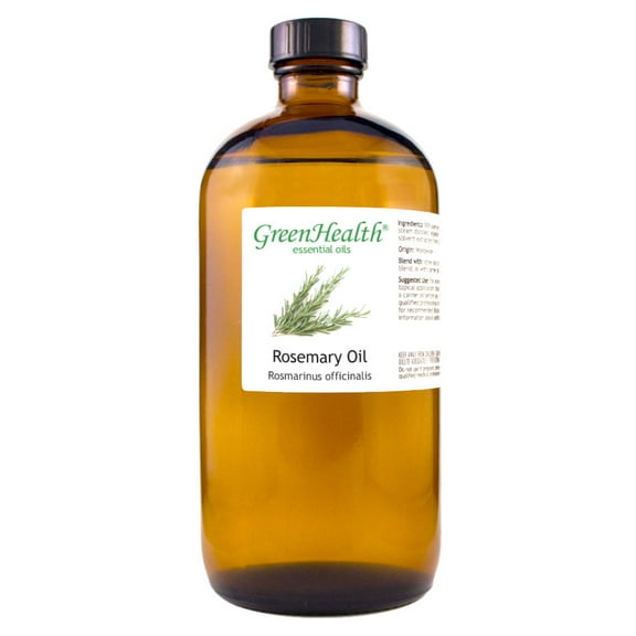 Rosemary Essential Oil - 16 fl oz (473 ml) Glass Bottle w/ Cap - 100% Pure Essential Oil by GreenHealth