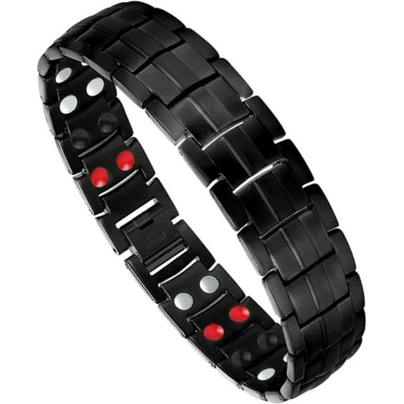EOEMY Adjustable Men'S Strength Therapy Bracelet Health Energy Bio Magnetic Male-Black (2)