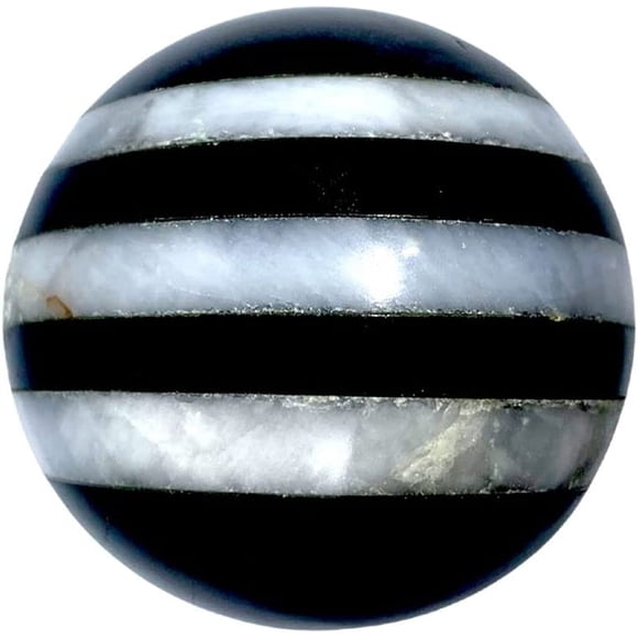 Spiritual Elementz White and Black Bonded Sphere Orgone Gemstone Ball for Reiki and Home Decor, Crystals and Healing Stones,(40-50mm) Stone of Transmit All Negative Energy