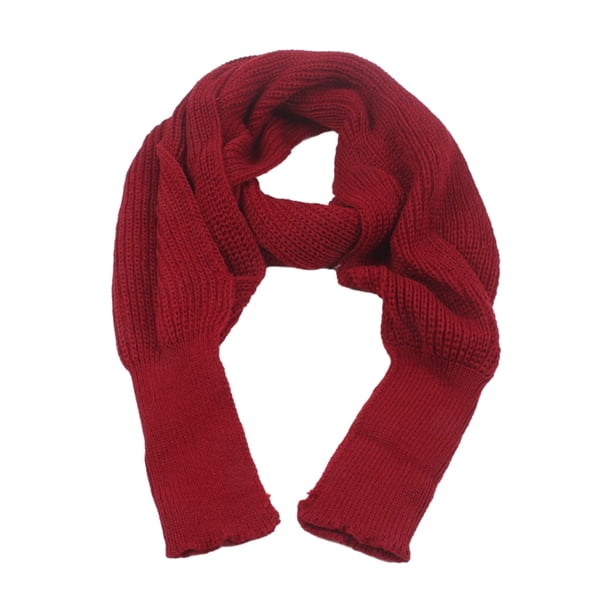 Minnieouse Manténgase a la moda y cómoda bufanda larga de invierno para mujer con mangas unisex única fácil de usar Accesorios de disfraces azufaifo rojo