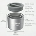 thumbnail image 6 of Bentgo Stainless Insulated Food Container - 2.4 Cups (19 oz), Triple-Layer Insulation, Vacuum Seal, Leak-Proof, Wide Opening, Stainless Steel, for Cool/Warm Foods (Stainless Steel), 6 of 8